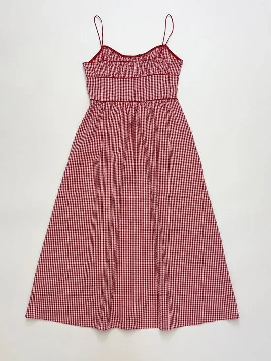 DÔEN Belline Gingham Tie Midi-Dress - Picture 11 of 14